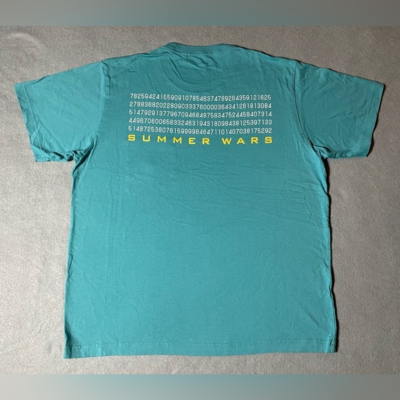 Uniqlo x Studio Chizo T-Shirt Aqua Blue Size XL Mamoru Hosoda Short Sleeve - Picture 2 of 5